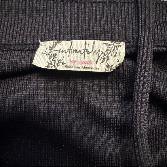 Free People Black Spaghetti Strap On Your Side Ruched Bodysuit Size Medium - Picture 10 of 12